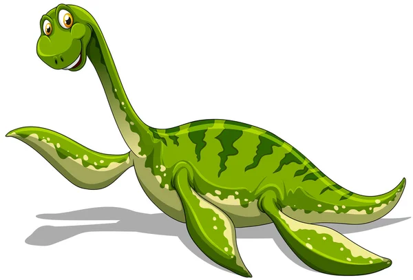 Dinossauro verde com pescoço longo — Vetor de Stock