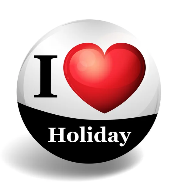 J'adore les vacances sur badge rond — Image vectorielle