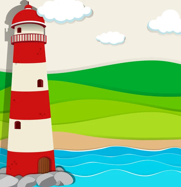海の灯台 — ストックベクタ