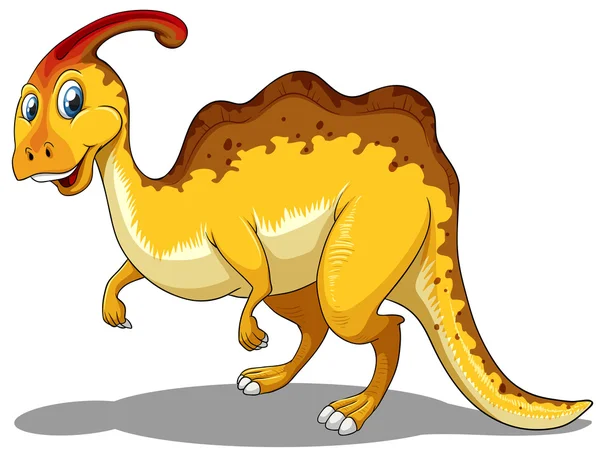 Yellow dinosaur standing alone — Stock Vector