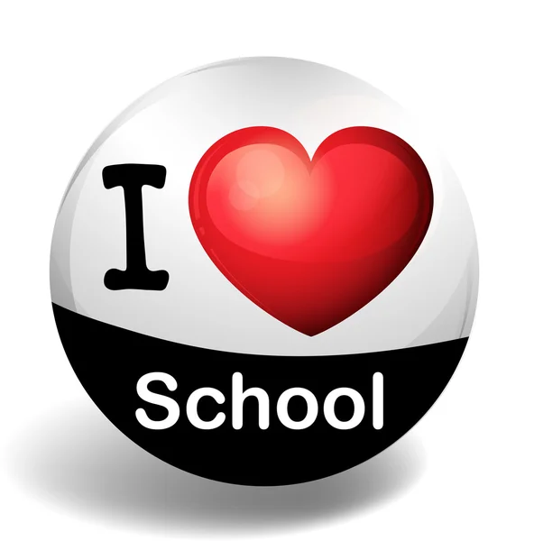 J'adore l'école sur badge rond — Image vectorielle