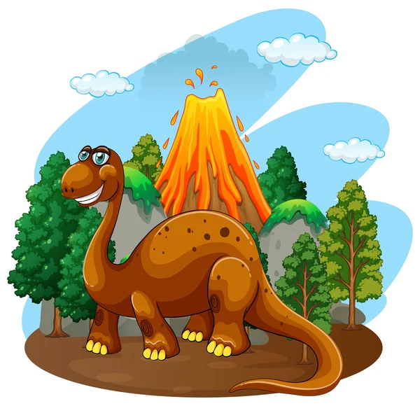 Dinosaur living in the jungle — Stock Vector