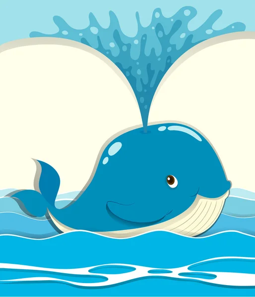 Ballena salpicando agua — Vector de stock