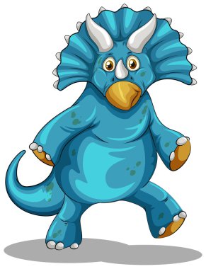 Boynuzları olan mavi dinozor