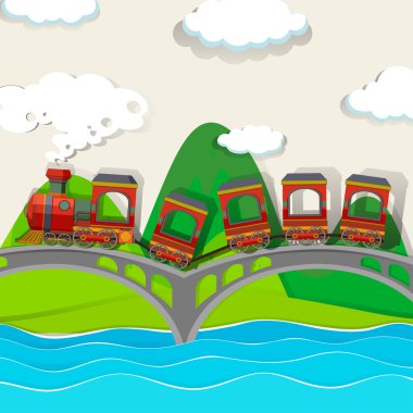Tren geçiyor köprü