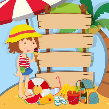 Işaretleri tarafından dondurma yeme kız