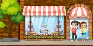 İnsanlar ekmek dükkanında dışarı asılı