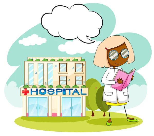 Doctor working at the hospital — Stock Vector