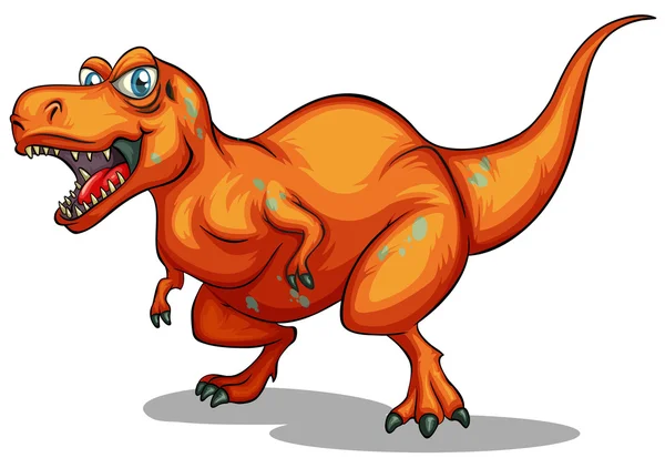 Orange dinosaur with sharp teeth — Stock Vector