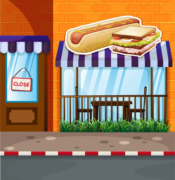 Fastfood-Laden an der Straße — Stockvektor