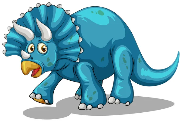 Dinossauro azul com chifres —  Vetores de Stock