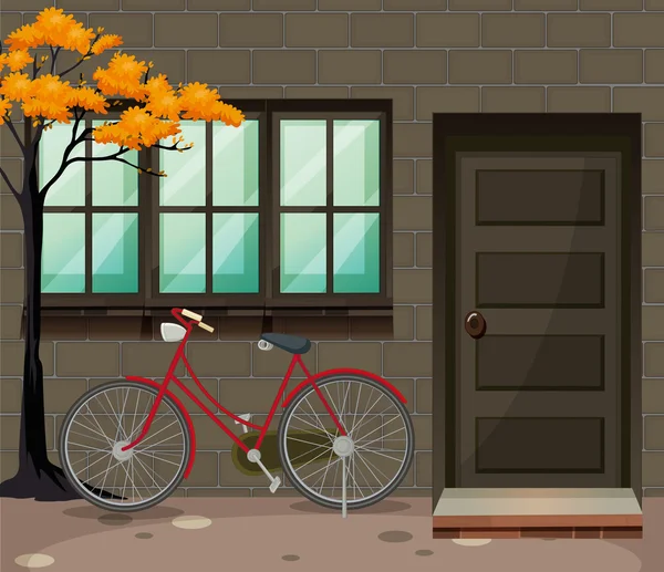 Aparcamiento para bicicletas fuera del edificio — Archivo Imágenes Vectoriales