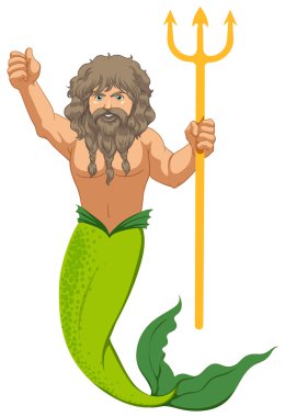 Trident ile erkek mermaid