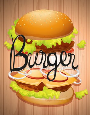 hamburger eti ve sebze ile