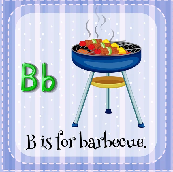 Flashcard lettera B è per barbecue — Vettoriale Stock