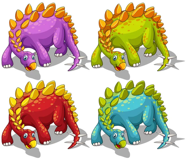 Dinosaurs with spikes tail — Stock Vector