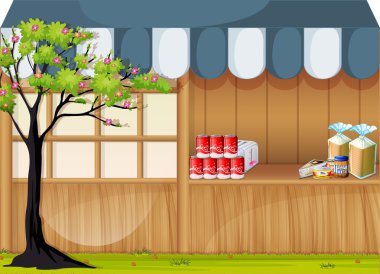 Parkta bakkal dükkanı