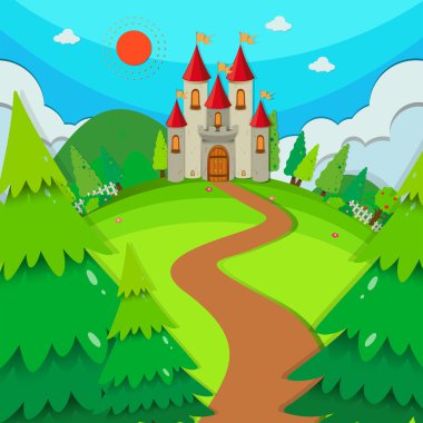 Castle towers at daytime clipart