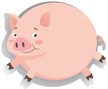 Mutlu yüz ile şişman domuz