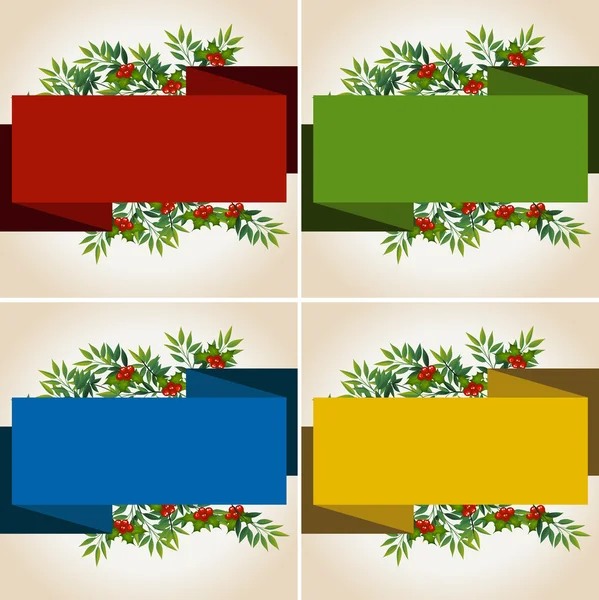 Banner template with mistletoes — Stock Vector