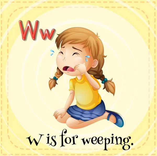 Буква W для плача — стоковый вектор