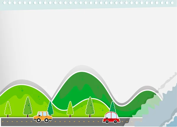 Papper design med kullar och road — Stock vektor