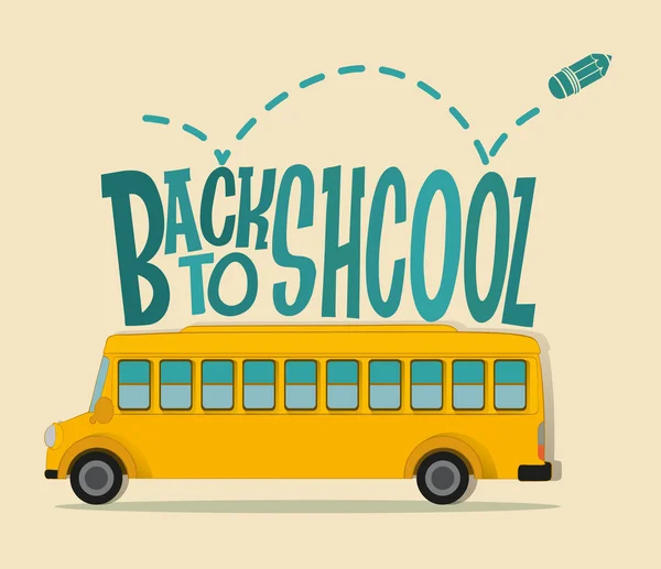 Thème de la rentrée scolaire avec autobus scolaire — Image vectorielle