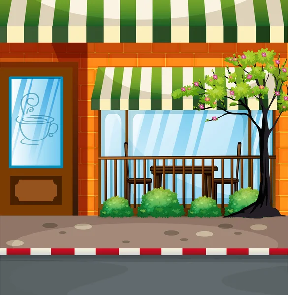 Coffee shop on the street — Stock Vector