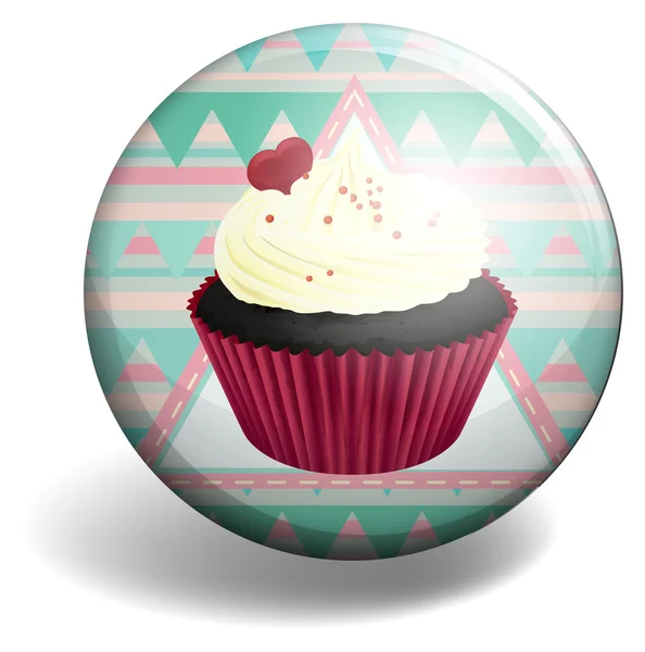 Cupcake on the badge — Stock Vector