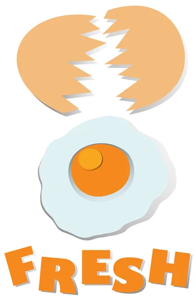 Cracking fresh egg with wording — Stock Vector