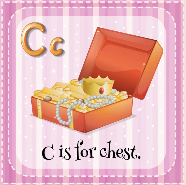 Flashcard letter C is voor borst — Stockvector