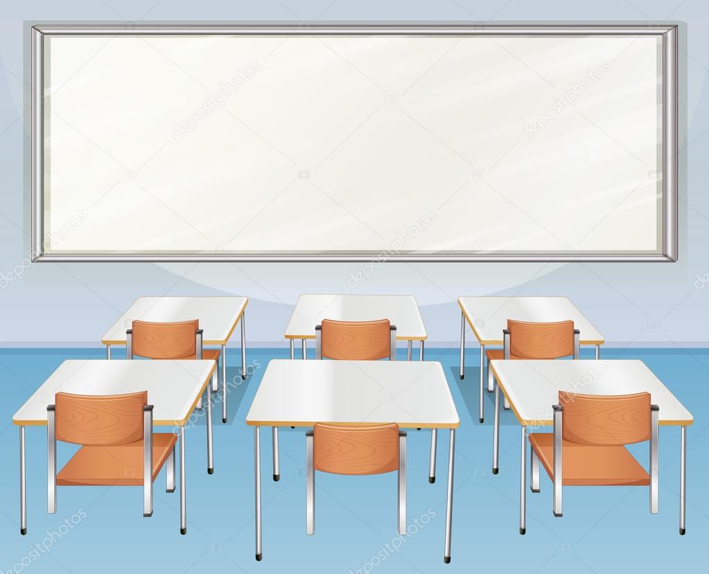 Classroom full of chairs and tables