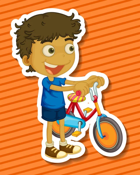 Маленький хлопчик їде на велосипеді — стоковий вектор