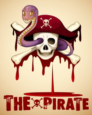 Korsan Tema kafatası ve yılan