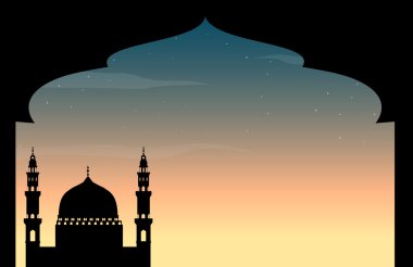 Alacakaranlıkta siluet Camii