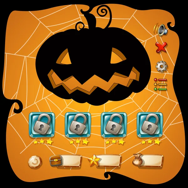 Game template with halloween theme — Stock Vector