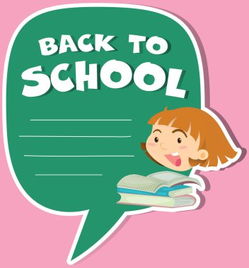 Kız ve kitaplar ile sınır tasarlamak