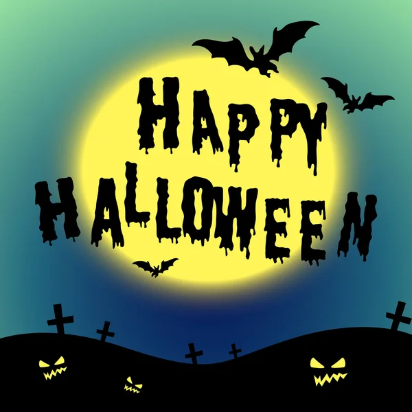 Halloween téma s netopýry a hřbitov — Stockový vektor