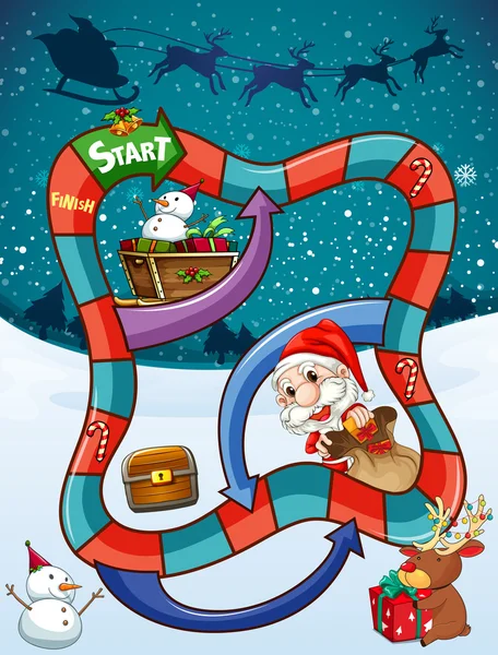 Spel mall med Santa och presenterar — Stock vektor