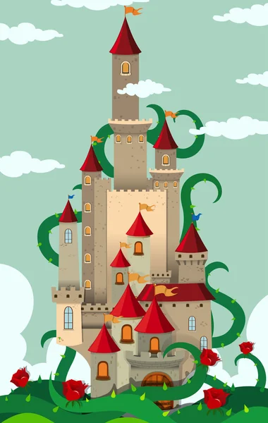 Várban towers tüskés növény — Stock Vector