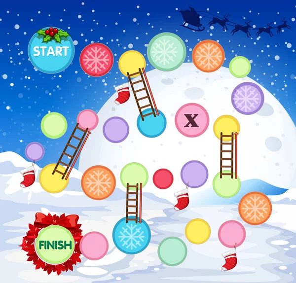 Modelo de jogo com neve em terra — Vetor de Stock