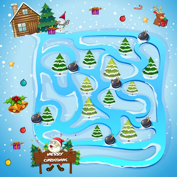 Παιχνίδι πρότυπο με τα χριστουγεννιάτικα δέντρα — Διανυσματικό Αρχείο