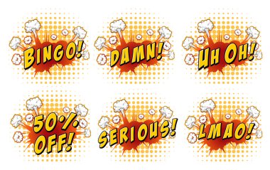 Words on cloud explosion clipart