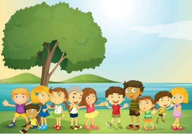 Çocuklar parkta mutlu olmak