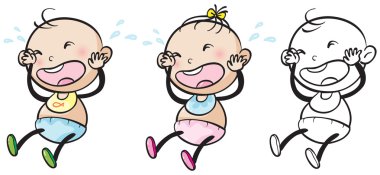 Kız bebek ve çocuk ağlıyor