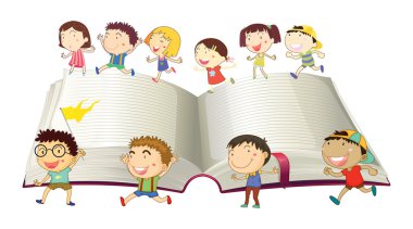 Kitap üzerinde çalışan kız ve erkek