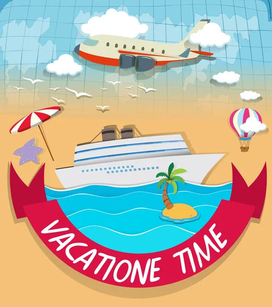 Logo design with vacation theme — Stock Vector