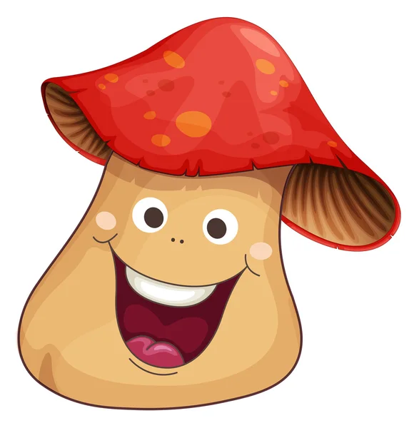 Champignon rouge au visage heureux — Image vectorielle