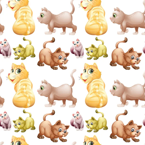 Seamless different positions of cute cats Royalty Free Stock Vectors