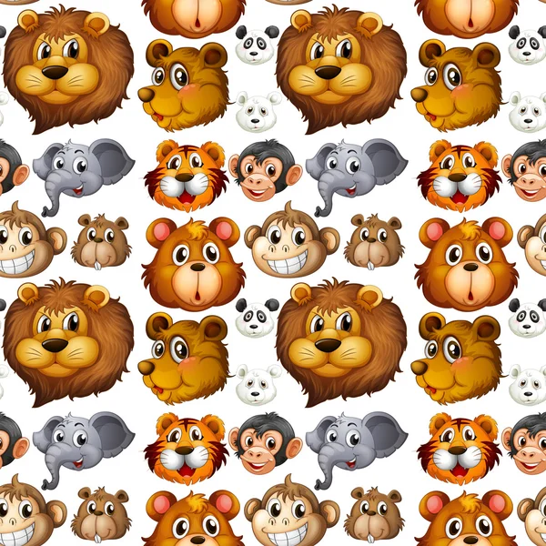 Wild animals head with happy face Royalty Free Stock Vectors